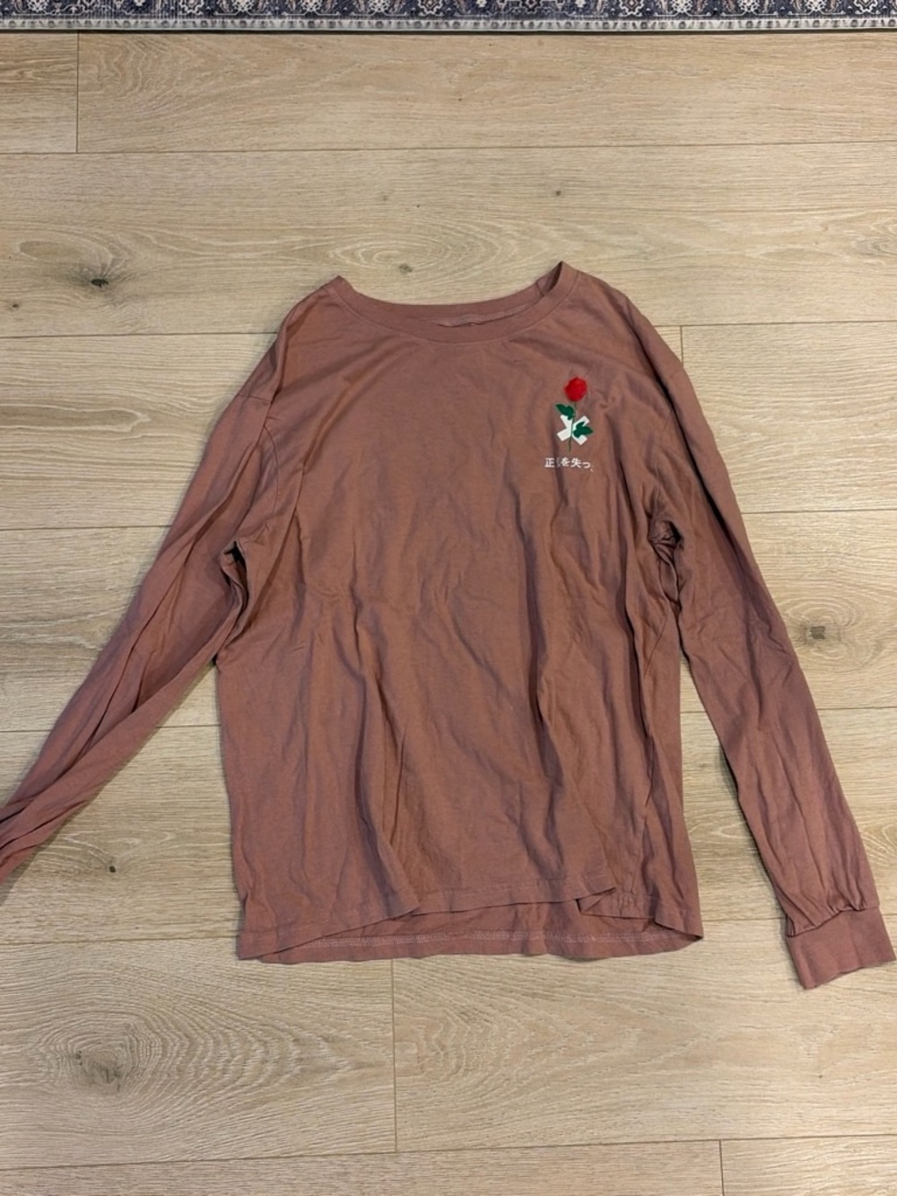Brooklyn Cloth Mauve/Pink Crewneck Tee with Printed Logo